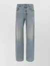 Saint Laurent Stonewashed Denim Trousers With Front And Back Pockets