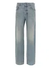 Saint Laurent Stonewashed Denim Trousers With Front And Back Pockets In Blue