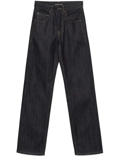 Saint Laurent Straight Baggy Jeans In Blue