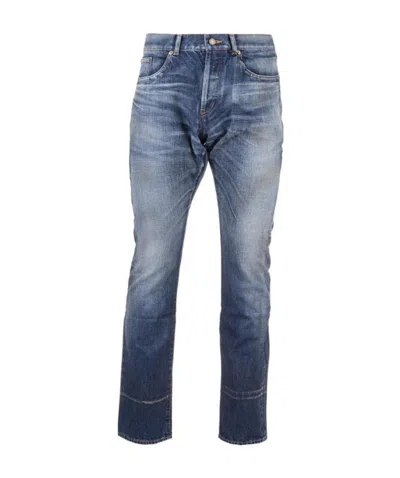 Saint Laurent Straight Cut Jeans In Blue
