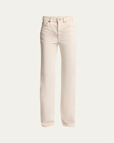 Saint Laurent Straight Denim Pants In Amande