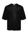 Saint Laurent Straight-hem Knitted T-shirt In Black