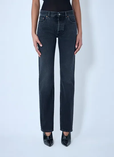 Saint Laurent Straight High Rise Jeans In Blue