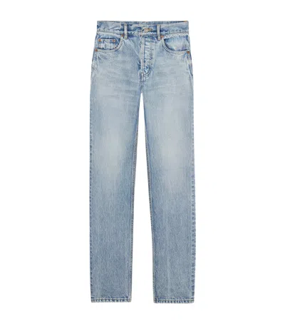 Saint Laurent Sky Blue Straight High Rise Jeans