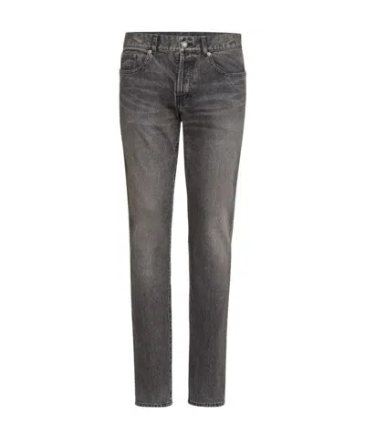 Saint Laurent Straight Jeans In Gray