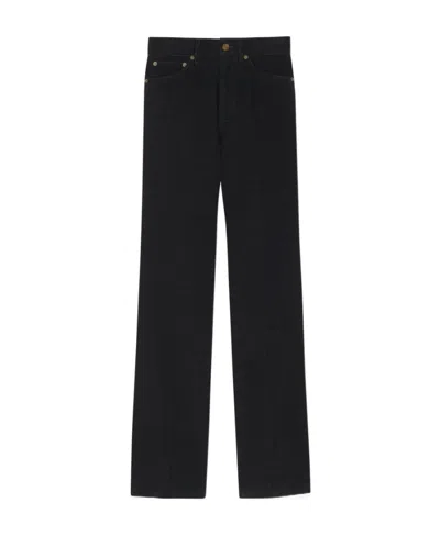 Saint Laurent Straight-leg Corduroy Trousers In Black