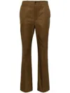Saint Laurent Straight-leg Cotton Trousers In Braun