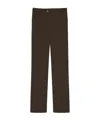 Saint Laurent Cotton-twill Straight-leg Pants In Brown