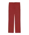 Saint Laurent Cotton-twill Straight-leg Pants In Red