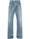Saint Laurent Stonewashed Distressed Straight Jeans
