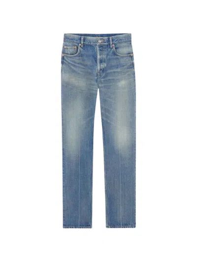 Saint Laurent Straight Leg Denim Jeans In Blue