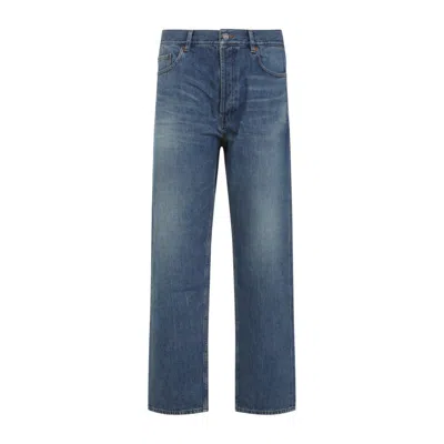 Saint Laurent Straight-leg Denim Jeans In Medium Blue Wash