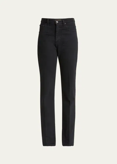 Saint Laurent Straight Leg Denim Pants In Nero