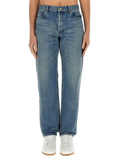 Saint Laurent Straight Leg Jeans In Blue