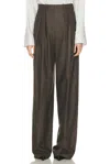 Saint Laurent Straight Leg Pant In Brown