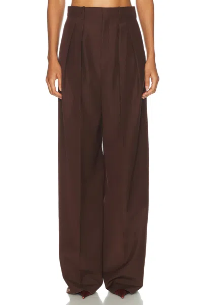 Saint Laurent Straight Leg Pant In Brown