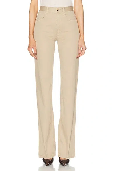 Saint Laurent Straight Leg Trouser In Safari Beige