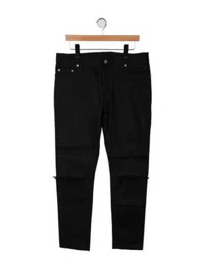 Pre-owned Saint Laurent Straight Leg Pants In Black