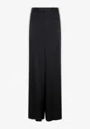 Saint Laurent Women's Satin Wide-leg Pant In Black