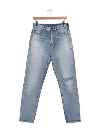 Pre-owned Saint Laurent Straight Leg Pants In Blue