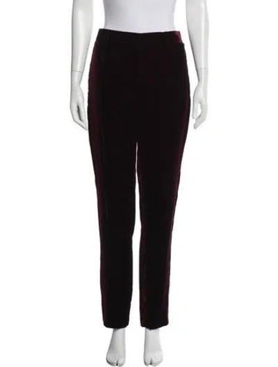 Pre-owned Saint Laurent Straight Leg Pants In Burgundy
