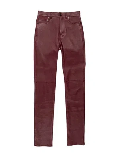 Pre-owned Saint Laurent Straight Leg Pants In Red