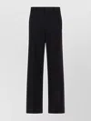 Saint Laurent High-rise Pinstripe Pants In Brushed Wool And Cashmere Flannel In Black