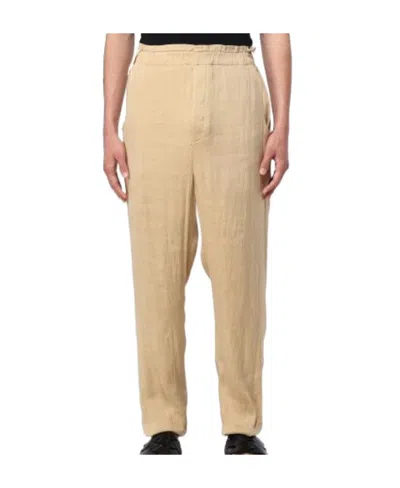 Saint Laurent Straight-leg Silk-blend Trousers In Nude
