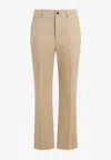 Saint Laurent Straight-leg Tailored Pants In Beige