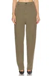 Saint Laurent Straight Leg Trouser In Authentic Kaki
