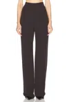 Saint Laurent Straight Leg Trouser In Chocolate