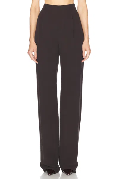 Saint Laurent Straight Leg Trouser In Chocolate