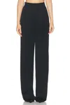 Shop Saint Laurent Straight Leg Trouser In Noir