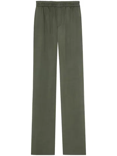 Saint Laurent Straight-leg Trousers In Green