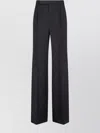 Saint Laurent Straight Leg Trousers With Back Pocket And Belt Loops In Black