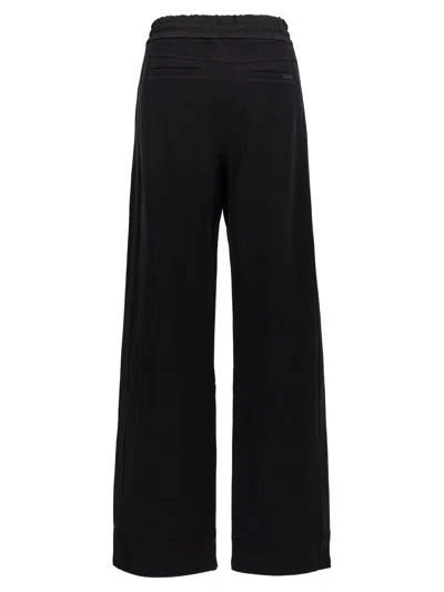 Saint Laurent Straight Leg Trousers With Drawstring In Black