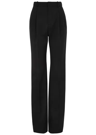 Saint Laurent Straight-leg Wool Trousers In Black
