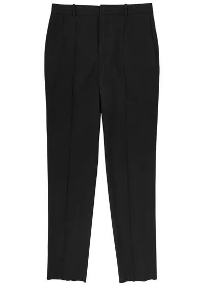 Saint Laurent Straight-leg Wool Trousers In Black