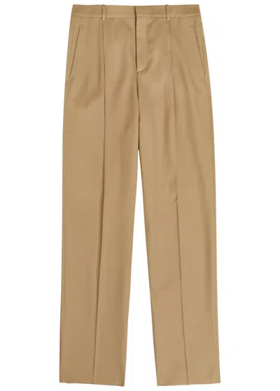 Saint Laurent Straight-leg Wool Trousers In Neutral
