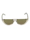 Saint Laurent Straight Top Transparent Sunglasses In Green