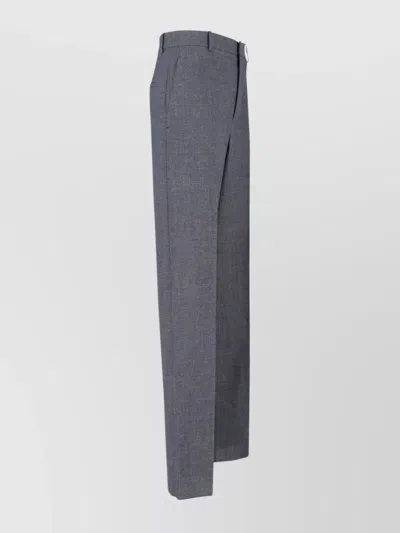Saint Laurent Straight Trousers Featuring Belt Loops And Pocket In Gray