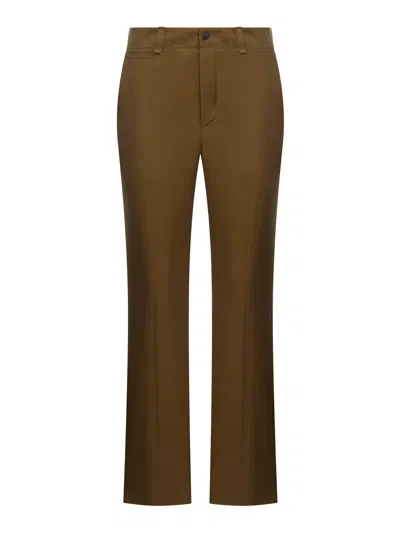 Saint Laurent Straight Trousers In Nude & Neutrals