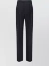 Saint Laurent Straight Trousers With Pleats And Pockets In Multi