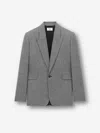 Saint Laurent Prince Of Wales Wool Flannel Jacket Clothing In Gray