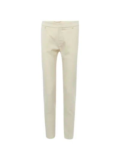 Pre-owned Saint Laurent Straight-fit Gabardine Trousers In Neutral