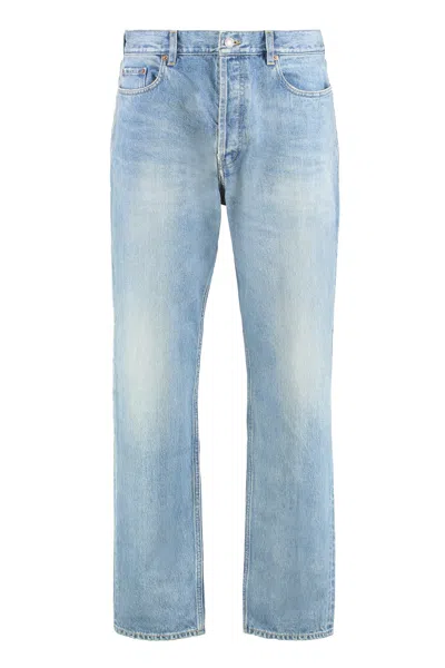 Saint Laurent Straight-leg 5-pocket Jeans For Men In Blue