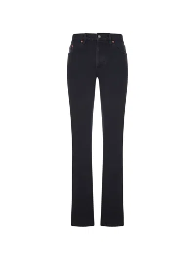 Saint Laurent Straight-leg Five-pocket Jeans In Black