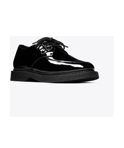 Saint Laurent Strap Derby Shoes In Black