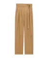 Saint Laurent Pleated Paper Bag Tie-waist Pants In Nude