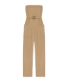 Saint Laurent Strapless Belted Jumpsuit In Nude